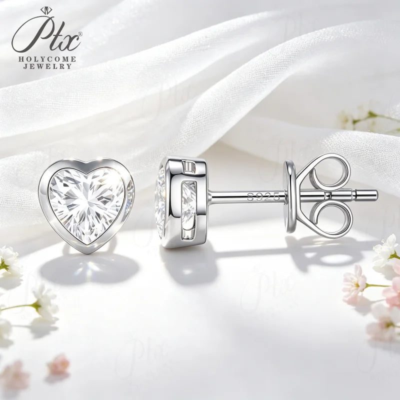 1–4ct Heart Moissanite Earrings, GRA Certified — view 5, SKU MOI059