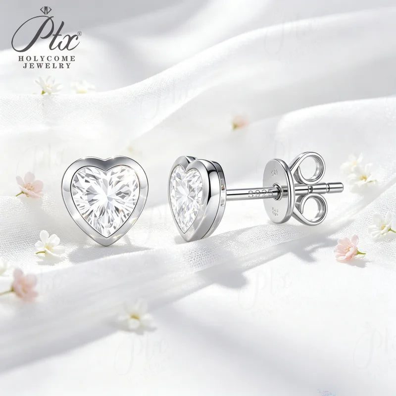 1–4ct Heart Moissanite Earrings, GRA Certified — view 6, SKU MOI059