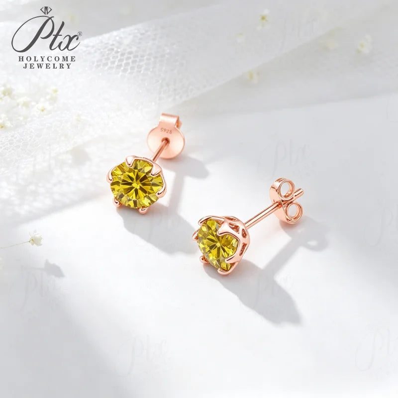 1ct Round Moissanite Earrings, GRA Certified — view 6, SKU MOI060