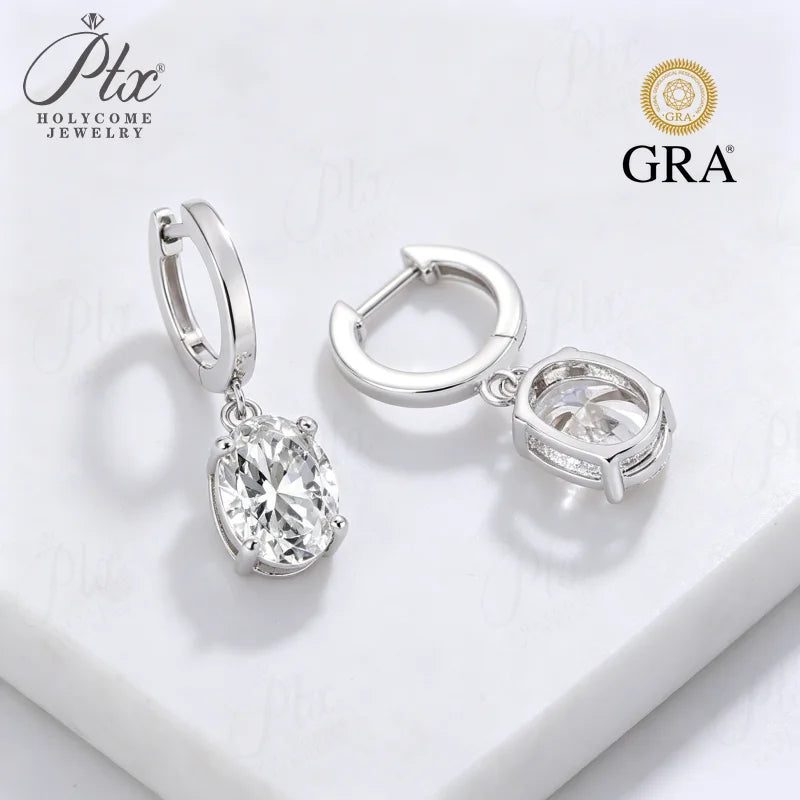 Round Moissanite Earrings, GRA Certified — Design 79 — view 5, SKU MOI061