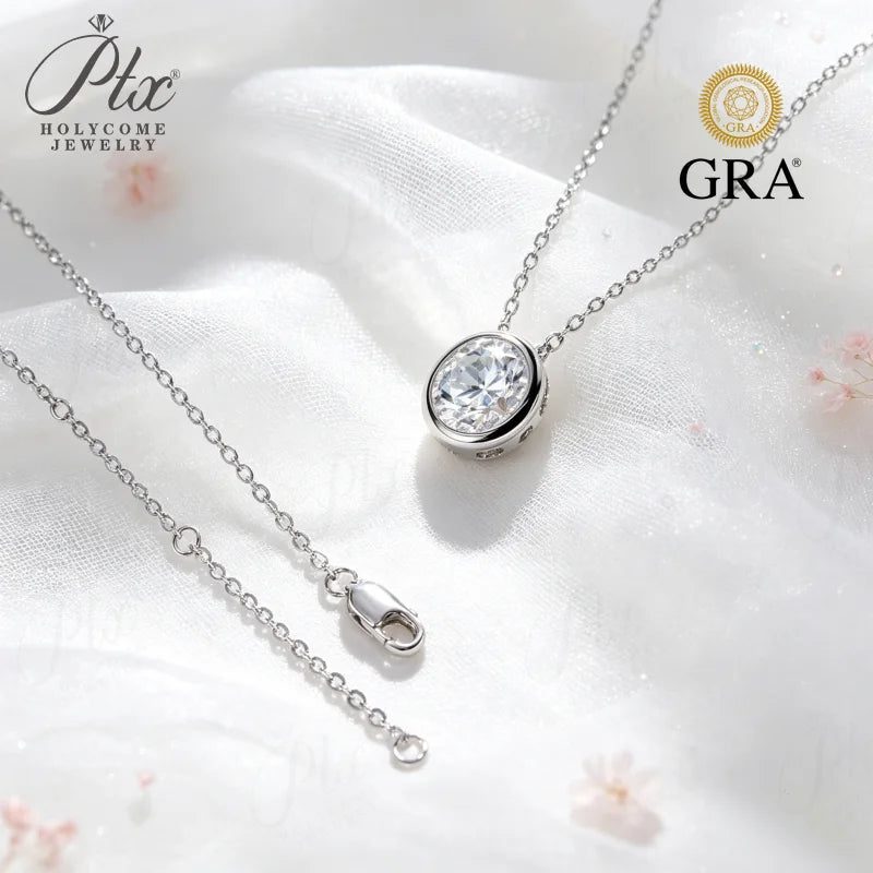 0.5–3ct Round Moissanite Necklace, GRA Certified — view 4, SKU MOI072