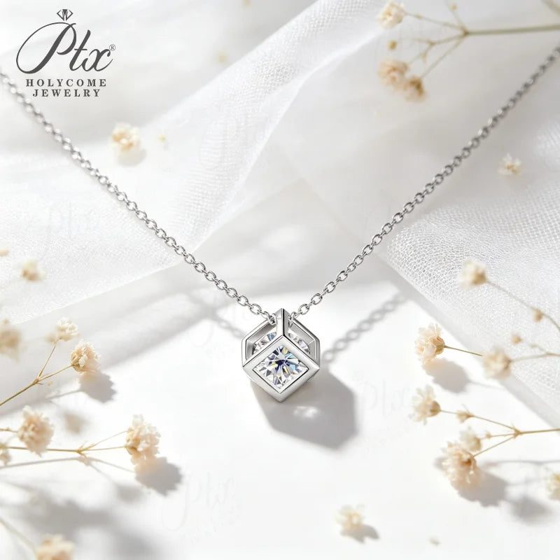 0.5–1ct Round Moissanite Necklace, GRA Certified — view 2, SKU MOI073