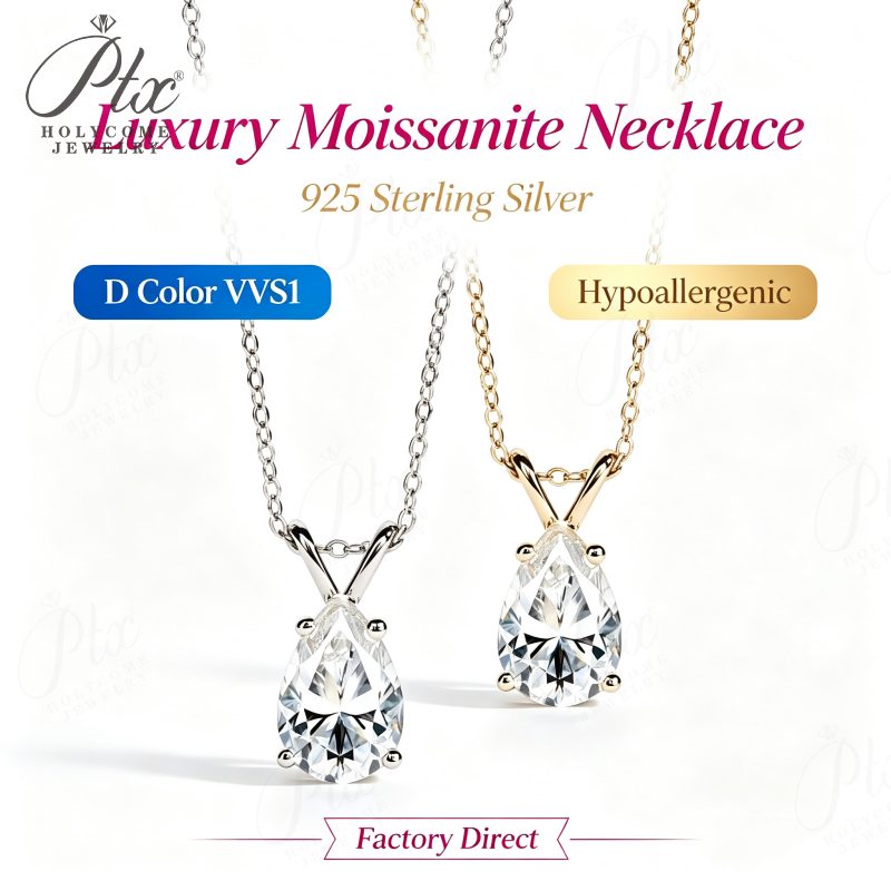 2–5ct Pear Moissanite Necklace, GRA Certified — main, SKU MOI078