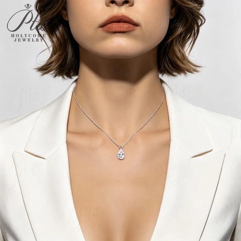 2–5ct Pear Moissanite Necklace, GRA Certified — view 4, SKU MOI078