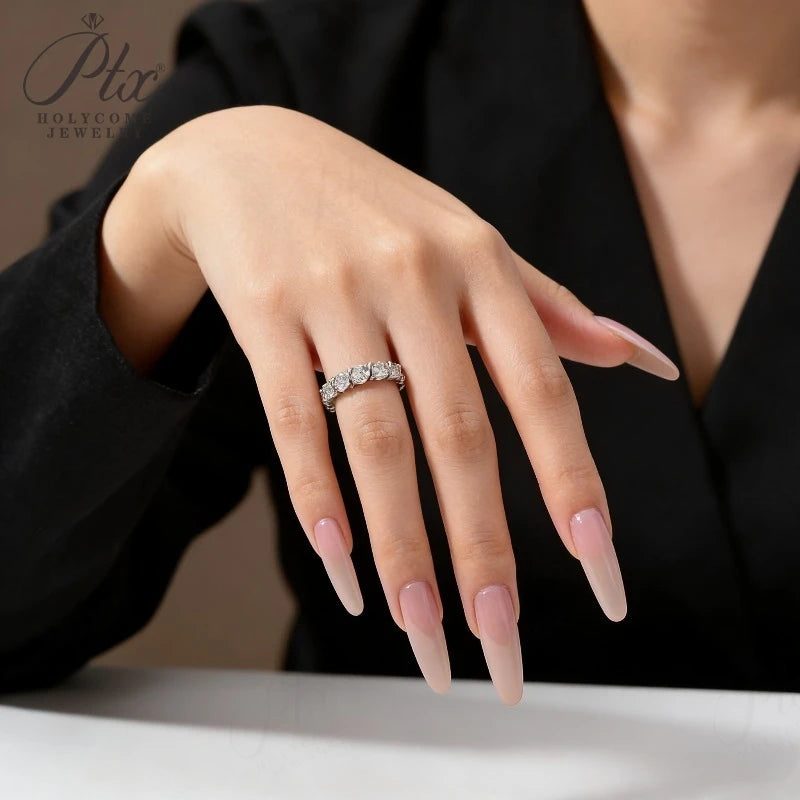 3.5mm Round Eternity Moissanite Ring — view 6, SKU MOI080