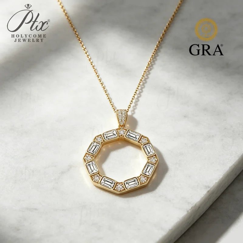 Round Moissanite Necklace, GRA Certified — main, SKU MOI081