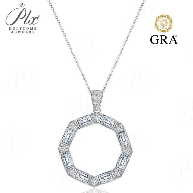 Round Moissanite Necklace, GRA Certified — view 3, SKU MOI081